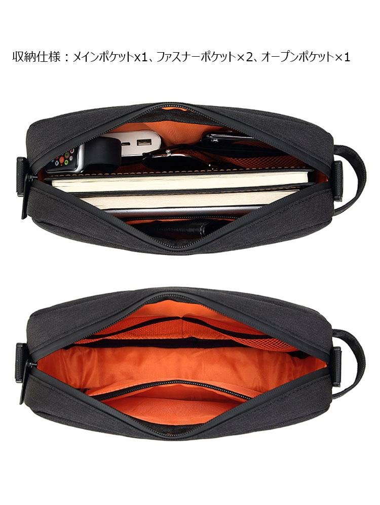Whatna ミニショルダーバッグ メンズ 3way 斜め掛け ミニボディバッグ ミニ胸バッグ 小型ポシェット セカンドバッグ 手持げバッグ 小さめかたかけバッグ カジュアル フォーマル ビジネス 通学 通勤 肩掛けバッグ 自転車かばん プレゼント男性-6