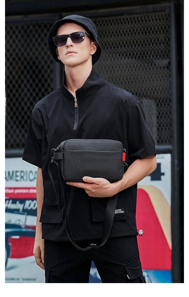 Whatna ミニショルダーバッグ メンズ 3way 斜め掛け ミニボディバッグ ミニ胸バッグ 小型ポシェット セカンドバッグ 手持げバッグ 小さめかたかけバッグ カジュアル フォーマル ビジネス 通学 通勤 肩掛けバッグ 自転車かばん プレゼント男性-11