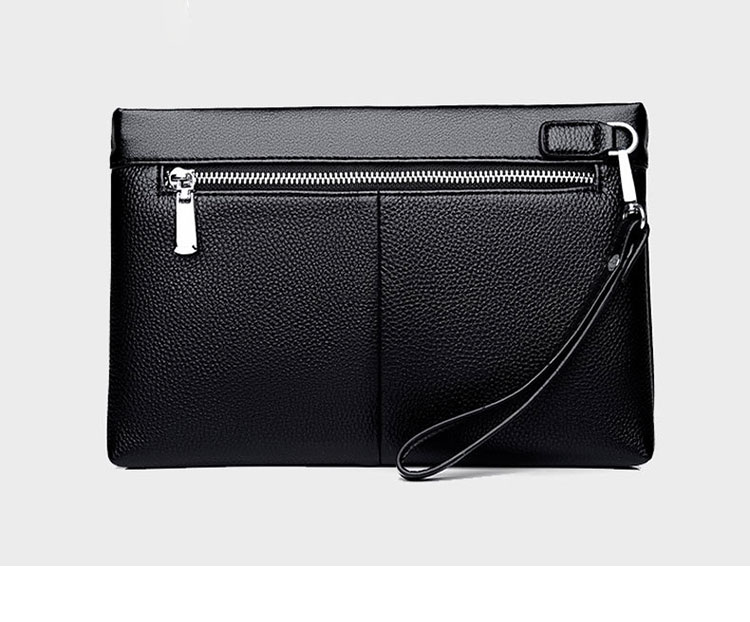 Whatna 2way 革 セカンドバッグ メンズ バッグ クラッチ バッグ 厚手 レザー B5カード8 枚収納可 小銭入れ 札入れ手持ちバッグ 結婚式 バッグ フォーマル  ビジネス 冠婚葬祭 バッグ 男性用 紳士用 黒-4