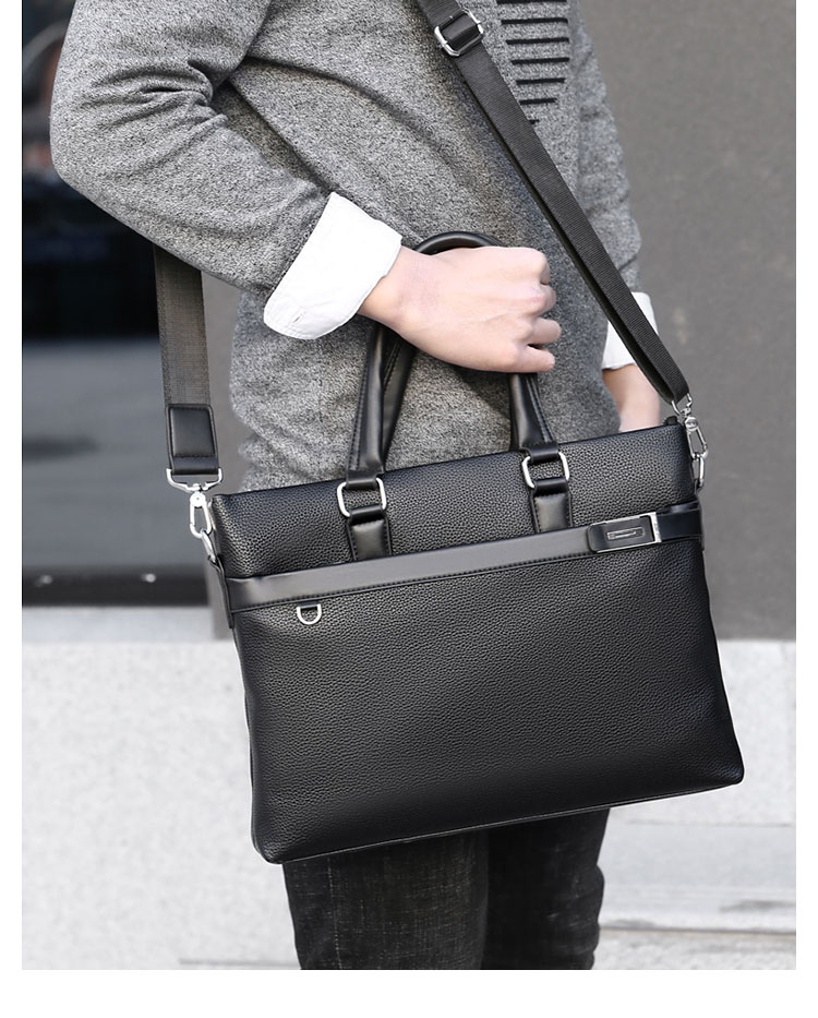 Whatna 革ショルダーバッグ メンズ 3way斜め掛け胸バッグ 手提げバッグ セカンドバッグ 手持げバッグ 厚 手 レザー A4サイズ Ipad Pro13収納可  カジュアル フォーマル ビジネス 通学 通勤 結婚式 肩掛けバッグ 自転車かばん プレゼント男性-13