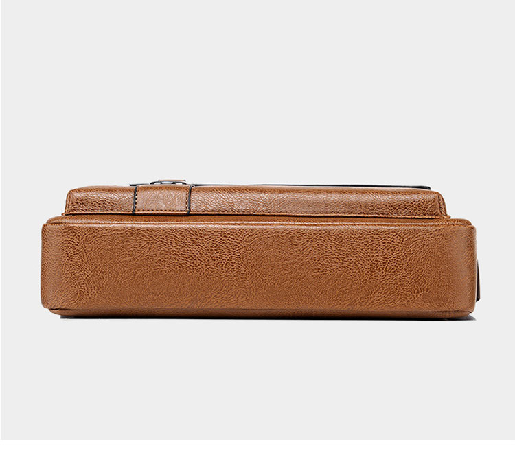 Whatnaショルダーバッグ メンズ 2way 斜め掛け 手提げバッグ セカンドバッグ 手持げバッグ キーリング付 厚 手 レザー Ipad 9.7収納可 横型 カジュアル フォーマル ビジネス 通学 通勤 肩掛けバッグ 自転車かばん プレゼント男性D255-2