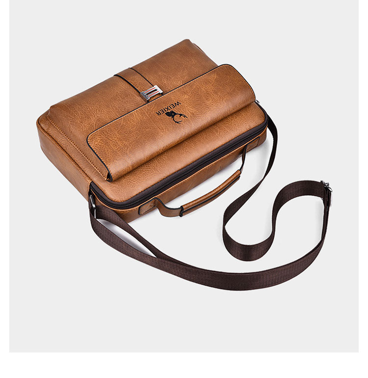 Whatna 革 ショルダーバッグ メンズ 2way 斜め掛け ボディバッグ 胸バッグ 手提げバッグ セカンドバッグ 手持げバッグ 横型Ipad 10.5収納可 カジュアル フォーマル ビジネス 通学 通勤 肩掛けバッグ 自転車かばん プレゼント男性D257-4