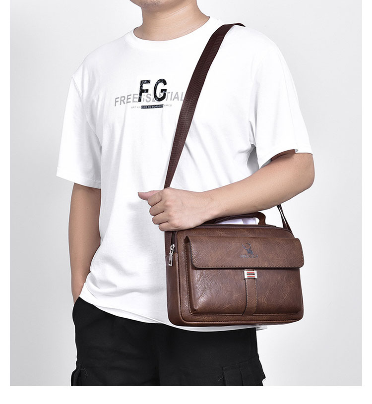 Whatna 革 ショルダーバッグ メンズ 2way 斜め掛け ボディバッグ 胸バッグ 手提げバッグ セカンドバッグ 手持げバッグ 横型Ipad 10.5収納可 カジュアル フォーマル ビジネス 通学 通勤 肩掛けバッグ 自転車かばん プレゼント男性D257-9