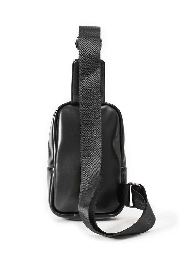 Whatna 革 斜めがけ ボディバッグ ワンショルダー メンズ  黒いYH3633-2