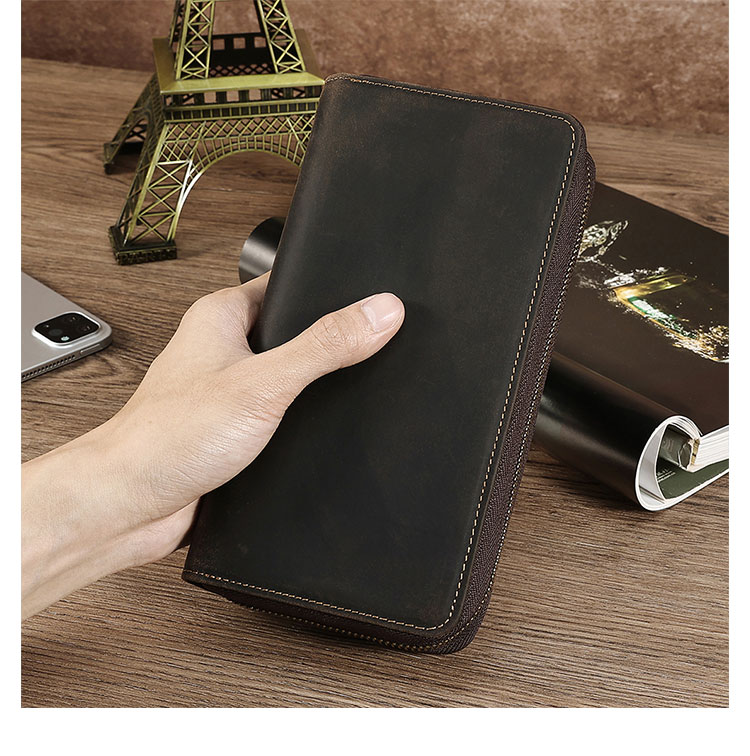 Whatna 天然 牛 革 ミニセカンドバッグ メンズ バッグ 長財布 カード入れ 11枚カード収納 小銭入れ 札入れ RFID スキミング防止 小さめ クラッチバッグ 手持ちバッグ メンズ ポーチ 男性用 紳士用 結婚式 冠婚葬祭 バッグ-7