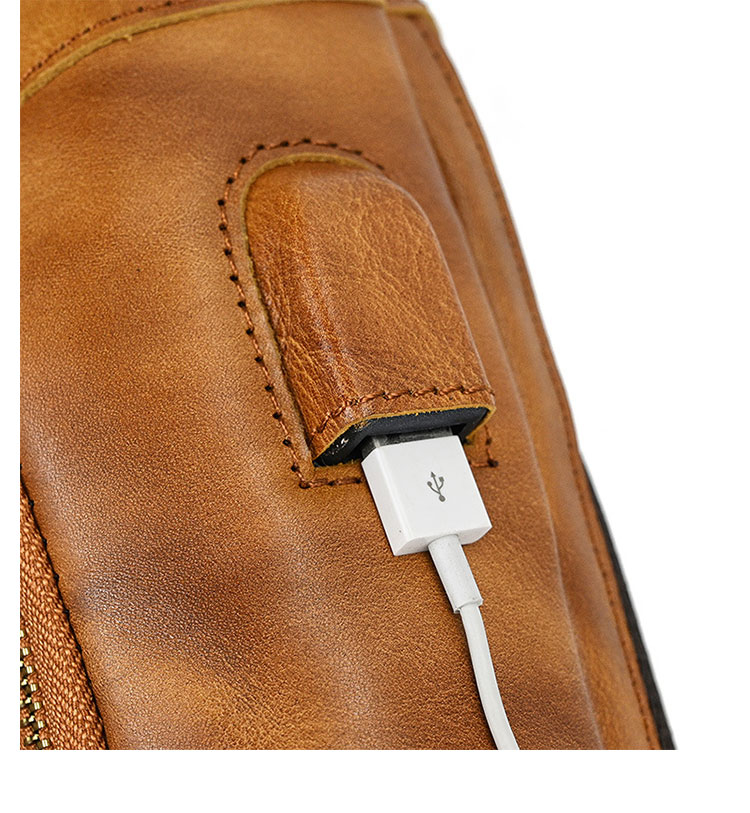 Whatna アンティーク風合い鞣し天 然牛 革 斜めがけ ボディバッグ ワンショルダー メンズipad 9.7収納可 本革 厚手  レザー9451-10