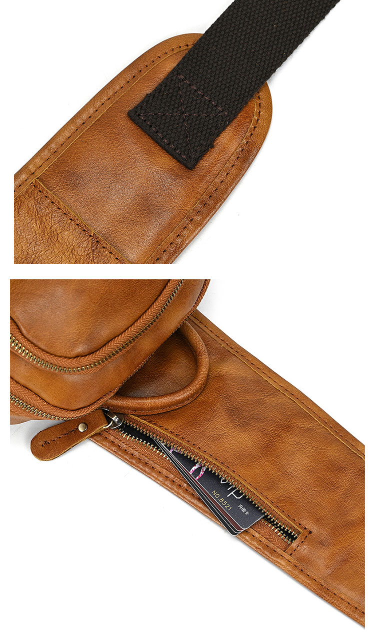 Whatna アンティーク風合い鞣し天 然牛 革 斜めがけ ボディバッグ ワンショルダー メンズipad 9.7収納可 本革 厚手  レザー9451-12