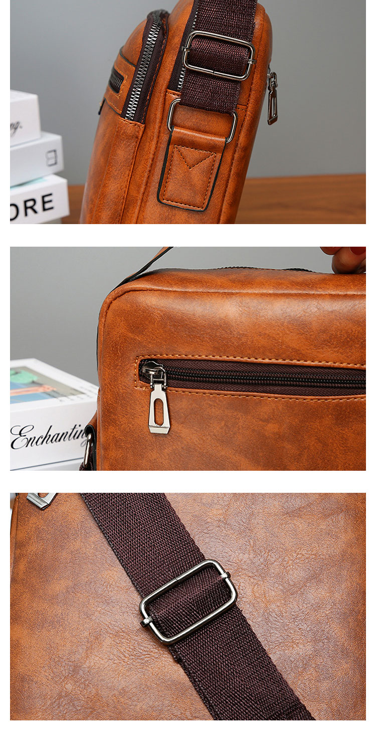 Whatna 革 ショルダーバッグ メンズ 2way 斜め掛け ボディバッグ 胸バッグ 手提げバッグ セカンドバッグ 手持げバッグ 縦型Ipad Mini収納可 カジュアル フォーマル ビジネス 通学 通勤 肩掛けバッグ 自転車かばん プレゼント男性9118#-9