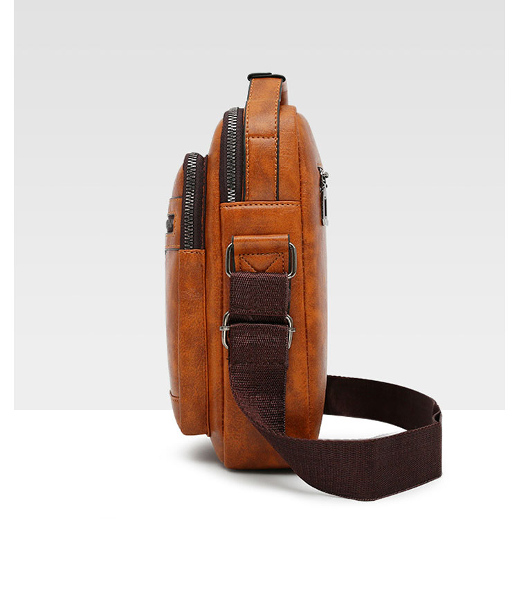 Whatna 革 ショルダーバッグ メンズ 2way 斜め掛け ボディバッグ 胸バッグ 手提げバッグ セカンドバッグ 手持げバッグ 縦型Ipad Mini収納可 カジュアル フォーマル ビジネス 通学 通勤 肩掛けバッグ 自転車かばん プレゼント男性9118#-2