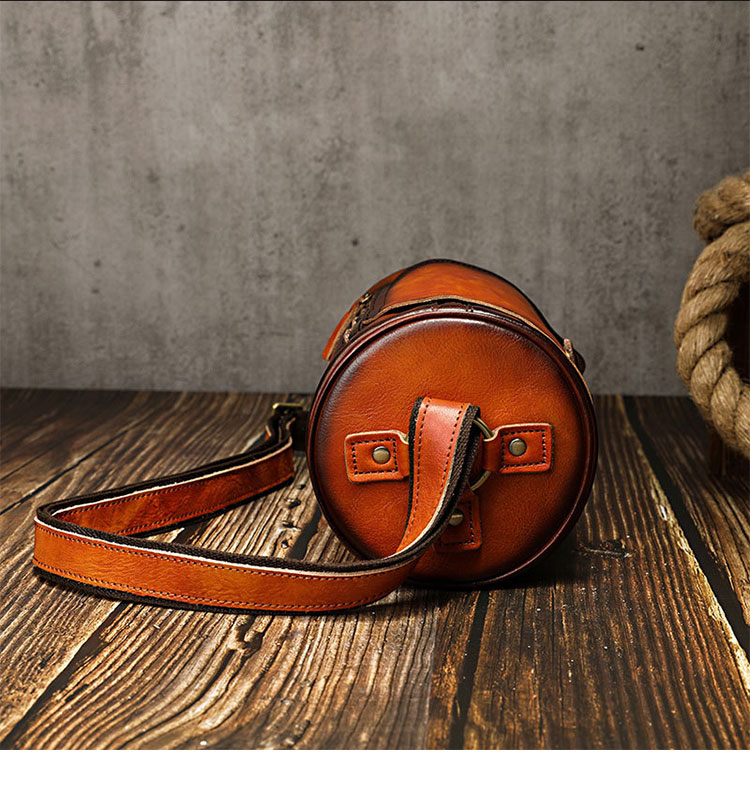 Whatna アンティーク風合い鞣し天 然 牛革 ミニショルダーバッグ メンズ 2way 斜め掛け ミニボディバッグ ミニ胸バッグ 小型ポシェット セカンドバッグ 小さ カジュアル フォーマル ビジネス 通学 通勤 肩掛けバッグ 自転車かばん A012-3