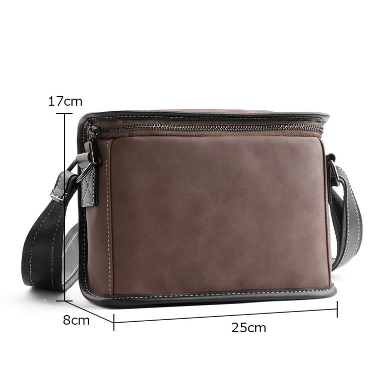 Whatna 革ミニショルダーバッグ メンズ 2way 斜め掛け ミニボディバッグ ミニ胸バッグ 小型ポシェット セカンドバッグ 手持げバッグ 小さめかたかけバッグ カジュアル フォーマル ビジネス 通学 通勤 肩掛けバッグ 自転車かばん プレゼント男性7001-1