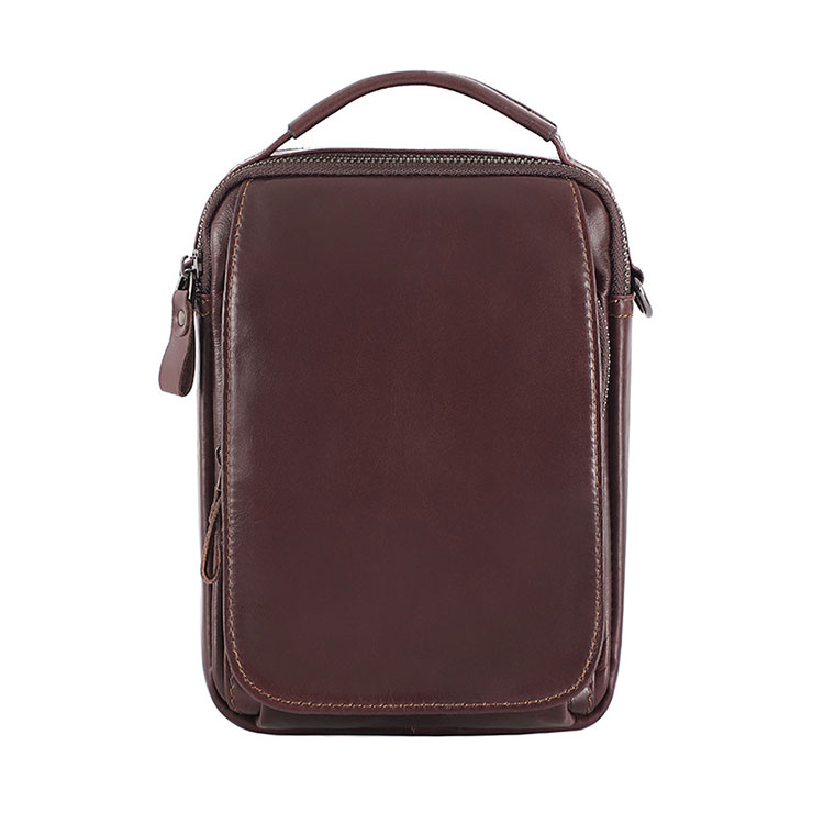 Whatna  然 牛革 ミニショルダーバッグ メンズ 2way 斜め掛け 手提げ バッグ セカンド バッグ 2室仕切 Ipadmini収納可 縦型 小さめ メッセンジャーバッグ 通学 通勤 肩掛け バッグ 自転車かばん プレゼント男性 1012-2