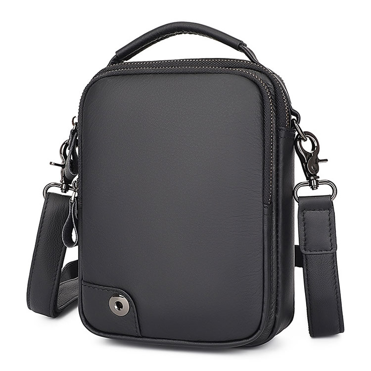 Whatna 天 然 牛革 ミニショルダーバッグ メンズ 2way 斜め掛け 手提げ バッグ セカンド バッグ 2室仕切 Ipadmini収納可 縦型 小さめ メッセンジャーバッグ 通学 通勤 肩掛け バッグ 自転車かばん プレゼント男性 1007-1