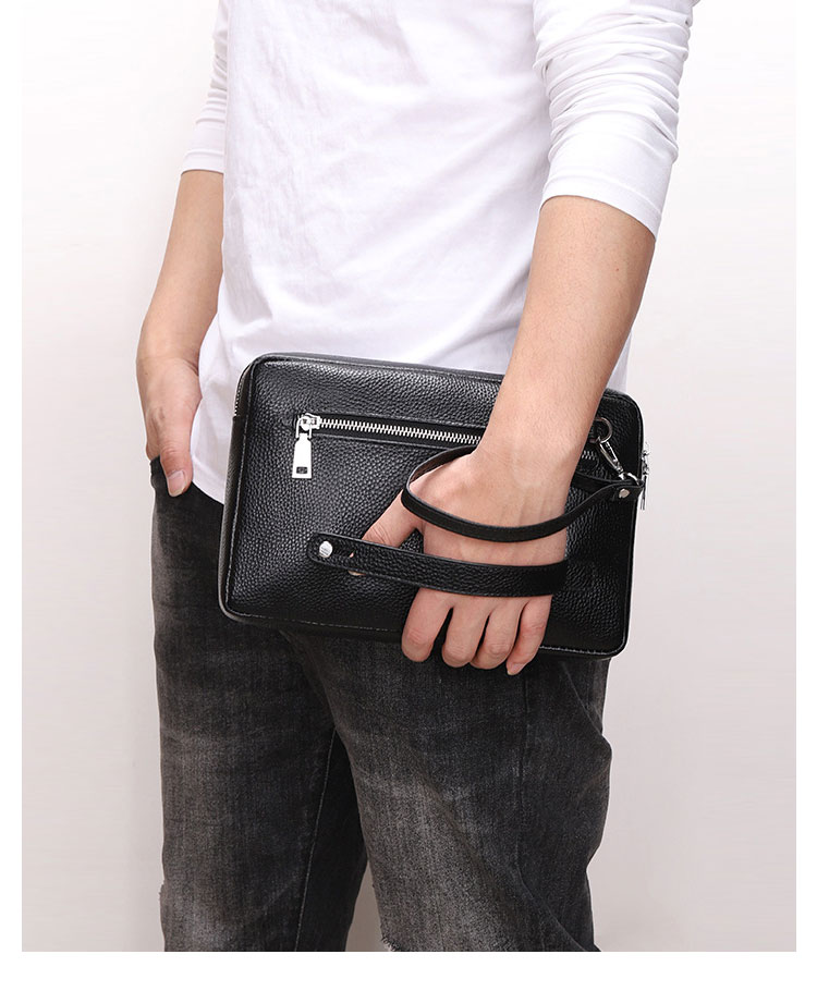 Whatna 3way天 然 牛革 セカンドバッグ メンズ クラッチ バッグ 手持ちバッグ 小銭入 お札入れ カード6枚収納 本革B5 ipad9.7収納可 ビジネス カジュアル フォーマル 冠婚葬祭 結婚式 二次会 披露宴バッグ 紳士用 男性用 黑-9