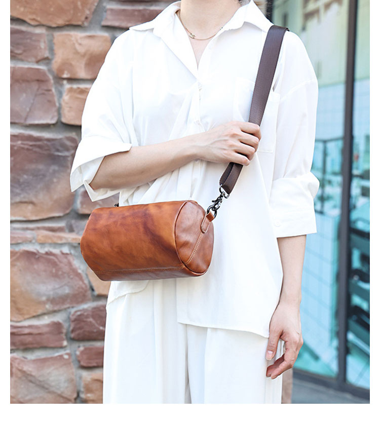 Whatna アンティーク風合い鞣し天 然 牛革 ミニショルダーバッグ メンズ 2way 斜め掛け ミニボディバッグ ミニ胸バッグ 小型ポシェット 小さめかたかけバッグ カジュアル フォーマル ビジネス 通学 通勤 肩掛けミニバッグ 自転車かばん プレゼント男性-7