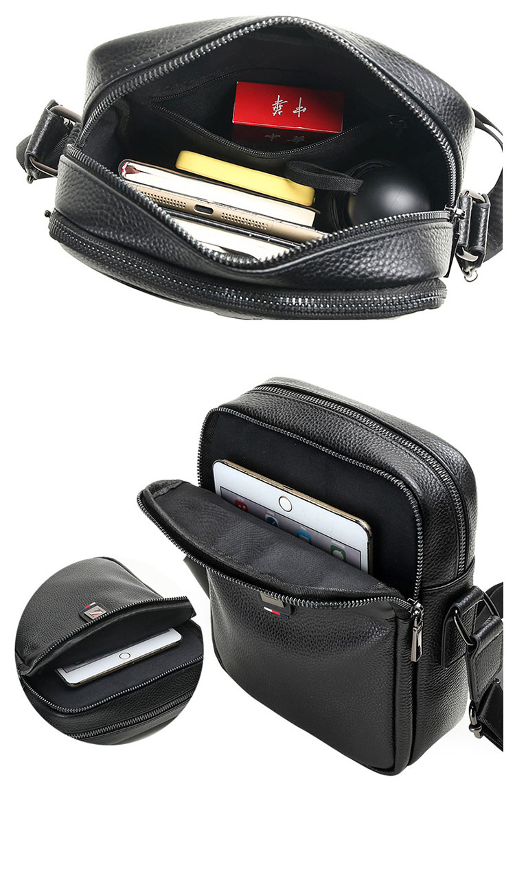 Whatna 2way 天然 牛革 ミニ ショルダーバッグ メンズ 斜め掛け胸バッグipad mini 収納可 縦型 メンズ ビジネス かばん 小さめメッセンジャーバッグ カジュアル フォーマル  通学 通勤 結婚式 肩掛けバッグ 自転車かばん プレゼント紳士用 男性用-8