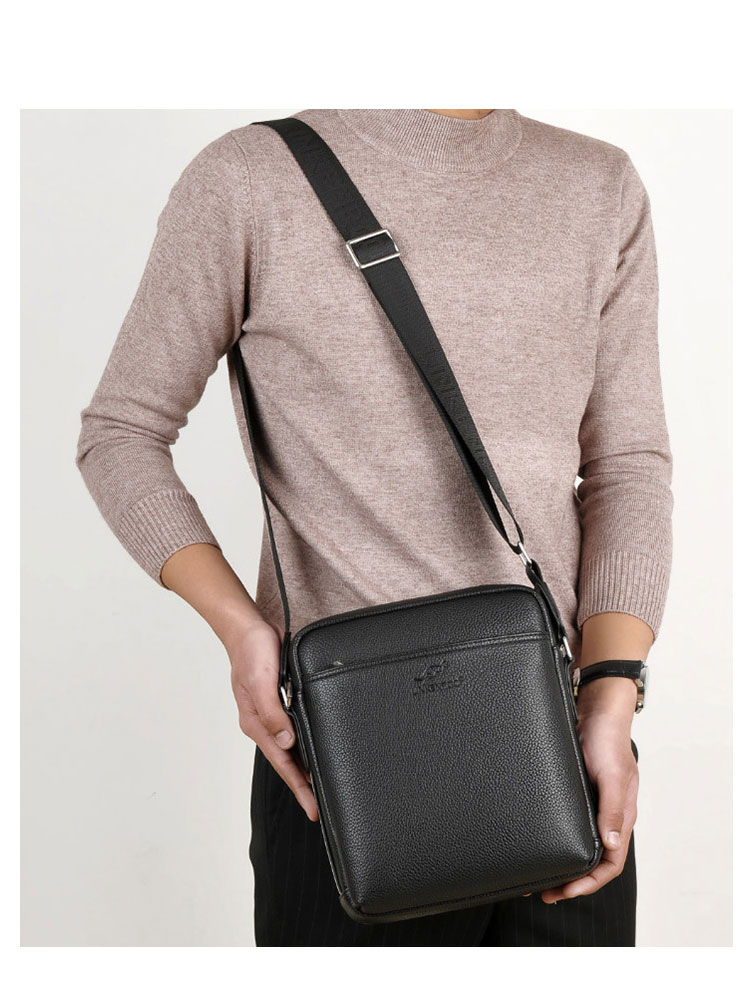 Whatna 厚手 レザー ショルダーバッグ メンズ メッセンジャーバッグ 縦型 横型 小さめビジネスバッグ A4 ipad10.5収納可 通勤 通学 斜めがけバッグ オシャレ な シンプル な 軽量 実用 自転車 かばん男性用2538-10