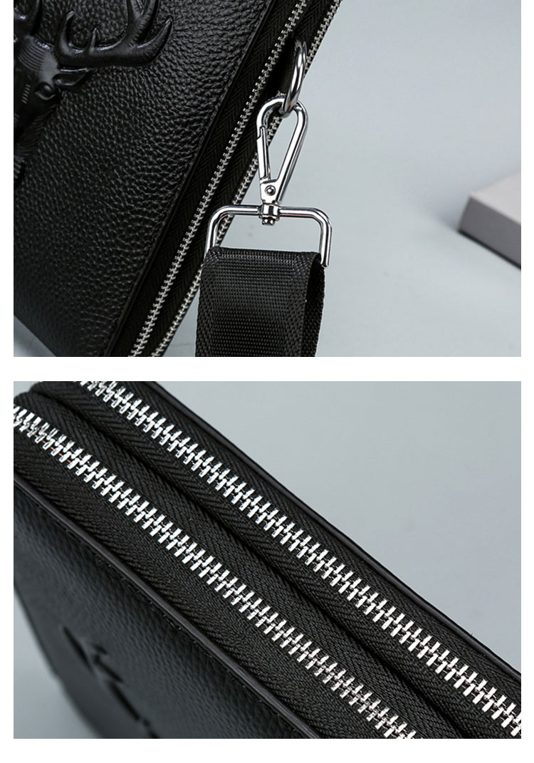 Whatna 3way 天 然 牛革 ミニショルダーバッグ メンズ ポシェットポお財布 斜め掛け セカンドバッグ 手持げバッグ 8枚カード収納2室仕切 小型ショルダーミニバック 小さめメッセンジャーバッグ  肩掛けバッグ 自転車かばん 紳士用 男性用 黒-13