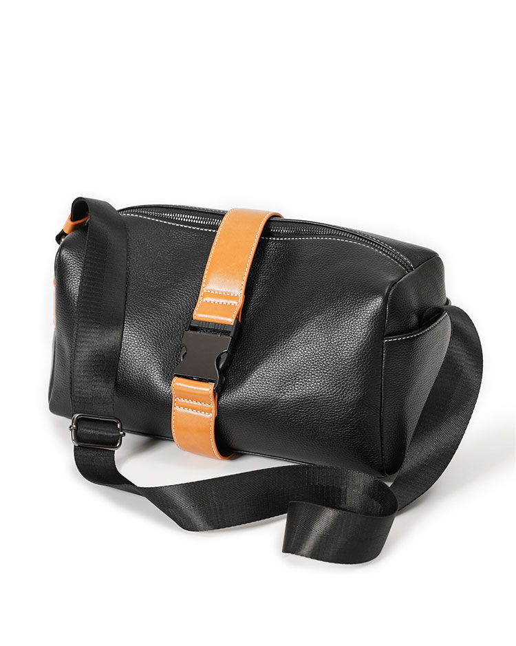 Whatna 革ショルダーバッグ メンズ 斜め掛け ボディーバッグ 肩掛け ワンショルダー バッグ 胸バッグ 厚 手 レザー Ipad 9.7収納可 横型 カジュアル フォーマル ビジネス 通学 通勤 結婚式 肩掛けバッグ 自転車かばん プレゼント男性-1