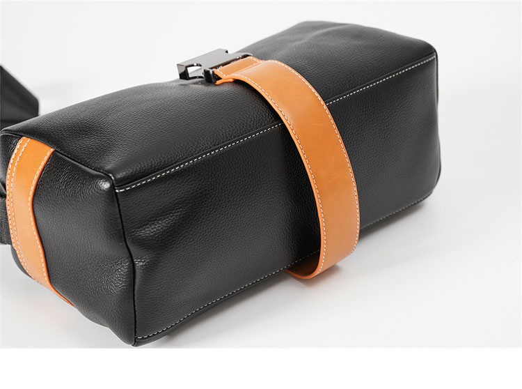 Whatna 革ショルダーバッグ メンズ 斜め掛け ボディーバッグ 肩掛け ワンショルダー バッグ 胸バッグ 厚 手 レザー Ipad 9.7収納可 横型 カジュアル フォーマル ビジネス 通学 通勤 結婚式 肩掛けバッグ 自転車かばん プレゼント男性-5