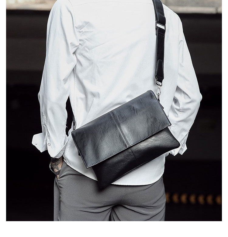 Whatna 革 セカンド バッグ メンズ 3way クラッチ ショルダー 斜め掛け ボディーバッグ 肩掛け バッグ 胸バッグ 三室仕切 大さい ショルダーベルト付  結婚式 バッグ ビジネス フォーマル 冠婚葬祭 バッグ紳士用 男性用-6