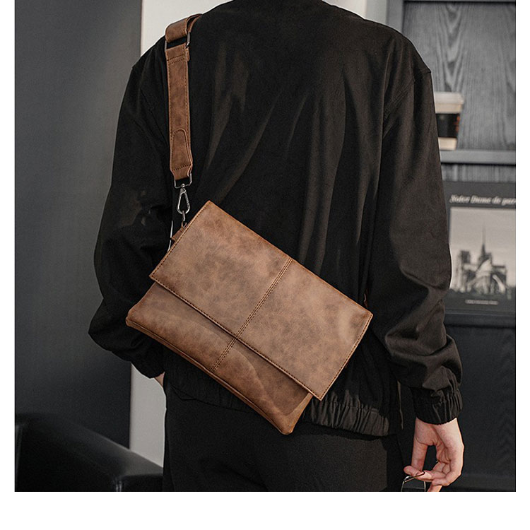 Whatna 革 セカンド バッグ メンズ 3way クラッチ ショルダー 斜め掛け ボディーバッグ 肩掛け バッグ 胸バッグ 三室仕切 大さい ショルダーベルト付  結婚式 バッグ ビジネス フォーマル 冠婚葬祭 バッグ紳士用 男性用-8