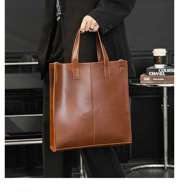 Whatna 革ショルダーバッグ メンズ 3way斜め掛け胸バッグ 手提げバッグ セカンドバッグ 手持げバッグ 厚 手 レザー A4 15.6インチPC収納可  カジュアル フォーマル ビジネス 通学 通勤 結婚式 肩掛けバッグ 自転車かばん プレゼント男性-11