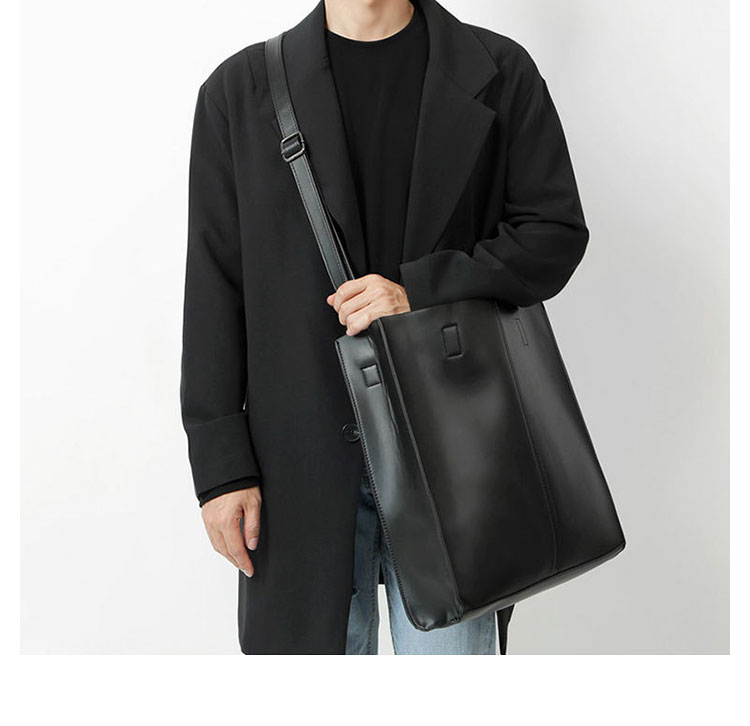 Whatna 革ショルダーバッグ メンズ 3way斜め掛け胸バッグ 手提げバッグ セカンドバッグ 手持げバッグ 厚 手 レザー A4 15.6インチPC収納可  カジュアル フォーマル ビジネス 通学 通勤 結婚式 肩掛けバッグ 自転車かばん プレゼント男性-8