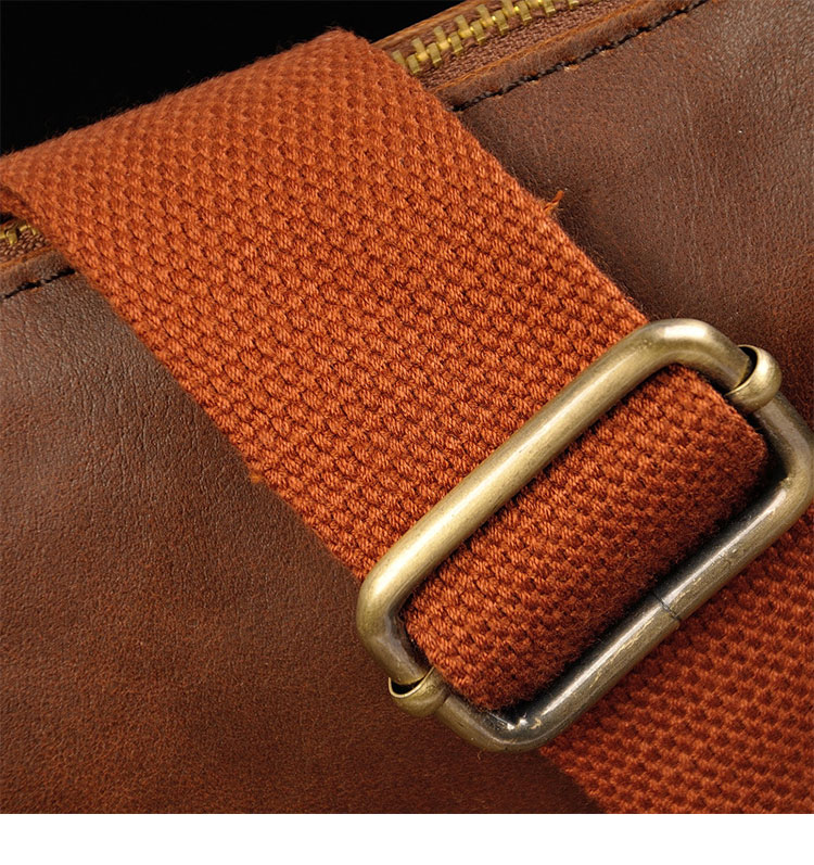 Whatna 厚手 レザー ショルダーバッグ メンズ メッセンジャーバッグ 革 縦型 小さめビジネスバッグ 盗難防止の機能 ipad10.5収納可 通勤 通学 斜めがけバッグ オシャレ な シンプル な 軽量 実用 自転車 かばん男性用  ブラウン-10