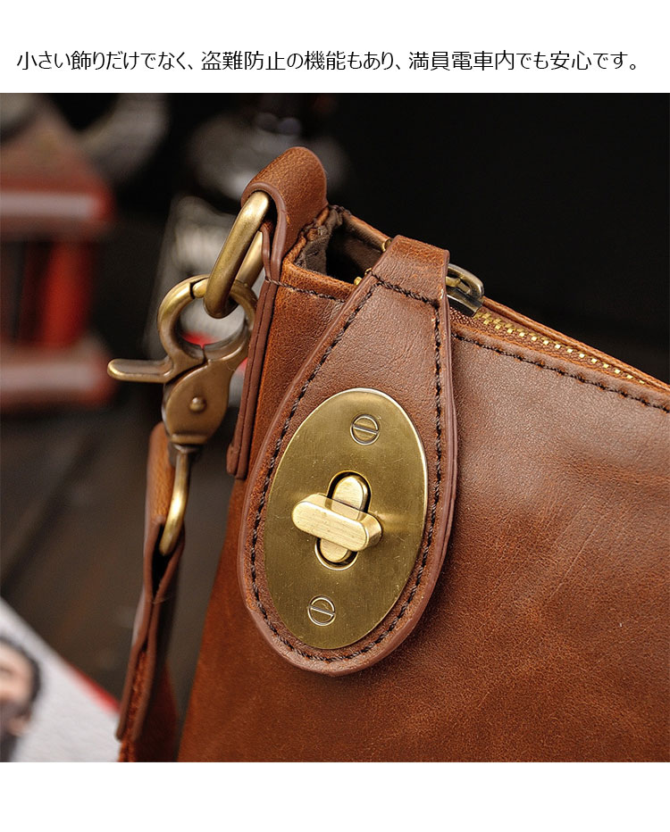 Whatna 厚手 レザー ショルダーバッグ メンズ メッセンジャー