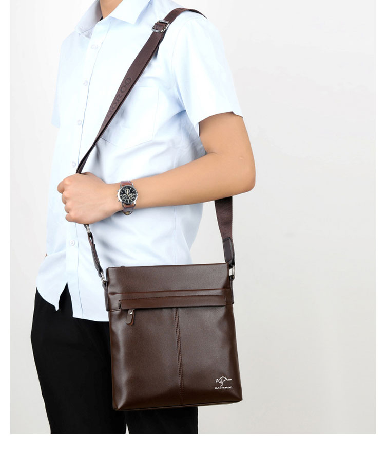 Whatna 厚手 レザー ショルダーバッグ メンズ メッセンジャーバッグ 縦型小さめビジネスバッグ ipad9.7収納可 通勤 通学 斜めがけバッグ オシャレ な シンプル な 軽量 実用 自転車 かばん男性用-11