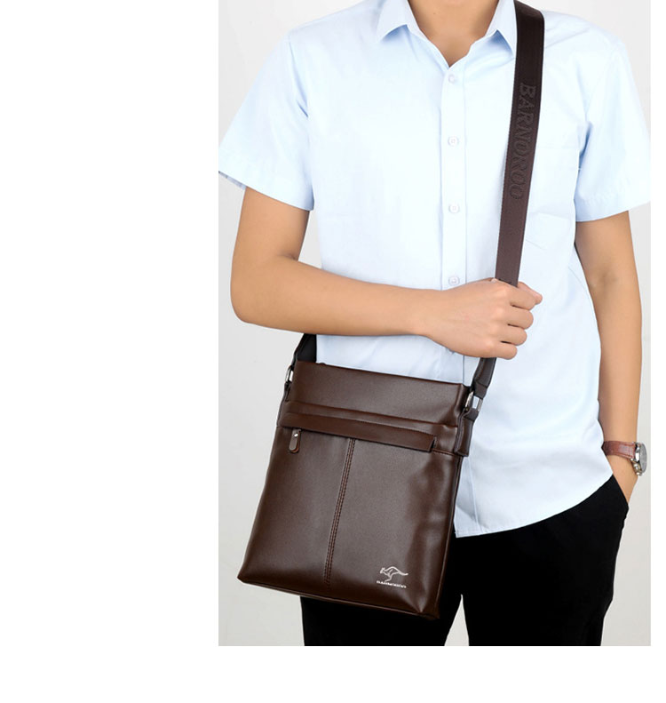 Whatna 厚手 レザー ショルダーバッグ メンズ メッセンジャーバッグ 縦型小さめビジネスバッグ ipad9.7収納可 通勤 通学 斜めがけバッグ オシャレ な シンプル な 軽量 実用 自転車 かばん男性用-10