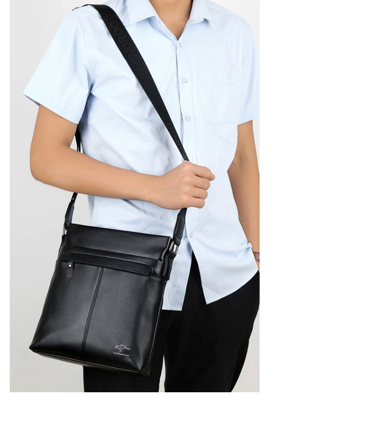 Whatna 厚手 レザー ショルダーバッグ メンズ メッセンジャーバッグ 縦型小さめビジネスバッグ ipad9.7収納可 通勤 通学 斜めがけバッグ オシャレ な シンプル な 軽量 実用 自転車 かばん男性用-9