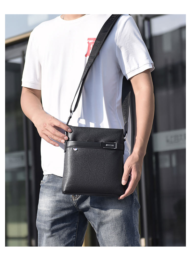 Whatna 2way 天 然 牛革 ショルダーバッグ メンズ 斜め掛け胸バッグipad 9.7 収納可 縦型 メンズ ビジネス かばん 小さめメッセンジャーバッグ カジュアル フォーマル 通学 通勤 結婚式 肩掛けバッグ 自転車かばん プレゼント紳士用 男性用-9