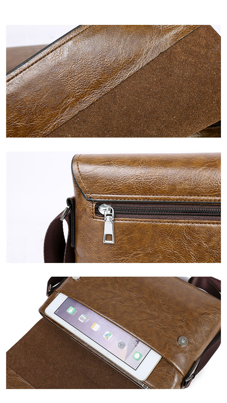 Whatna 革 ショルダーバッグ メンズ 斜め掛け ボディバッグ 胸バッグ 厚 手 レザー横型 大さめビジネスバッグ A4サイズ収納可 肩掛け 通勤 通学 斜めがけバッグ 防水 バッグ 自転車 かばん男性用NB001-6