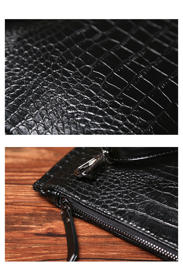 Whatna 革 セカンド バッグ メンズ 3way クラッチ ショルダー 斜め掛け ボディーバッグ 肩掛け バッグ 胸バッグ 3室仕切 A4大さい ショルダーベルト付ハンドストラップ付 結婚式 バッグ ビジネス フォーマル 冠婚葬祭 バッグ紳士用 男性用 黒-6