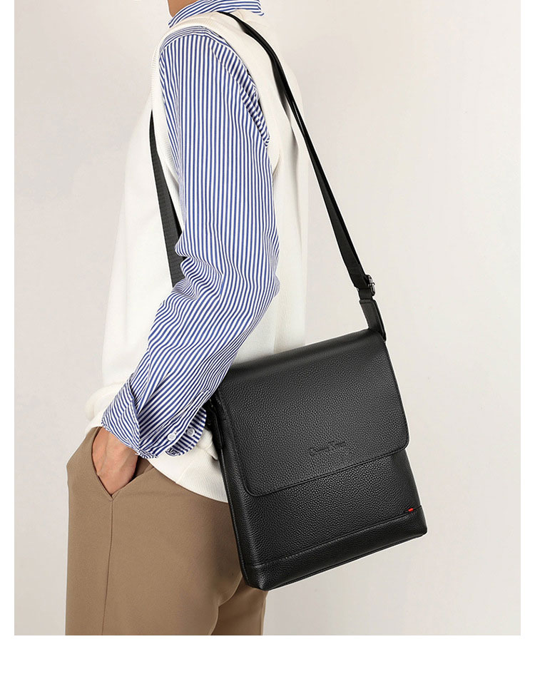 Whatna 2way 天然 牛革 ショルダーバッグ メンズ 斜め掛け胸バッグipad 9.7 収納可 縦型 メンズ ビジネス かばん 小さめメッセンジャーバッグ カジュアル フォーマル 通学 通勤 結婚式 肩掛けバッグ 自転車かばん プレゼント紳士用 男性用-8