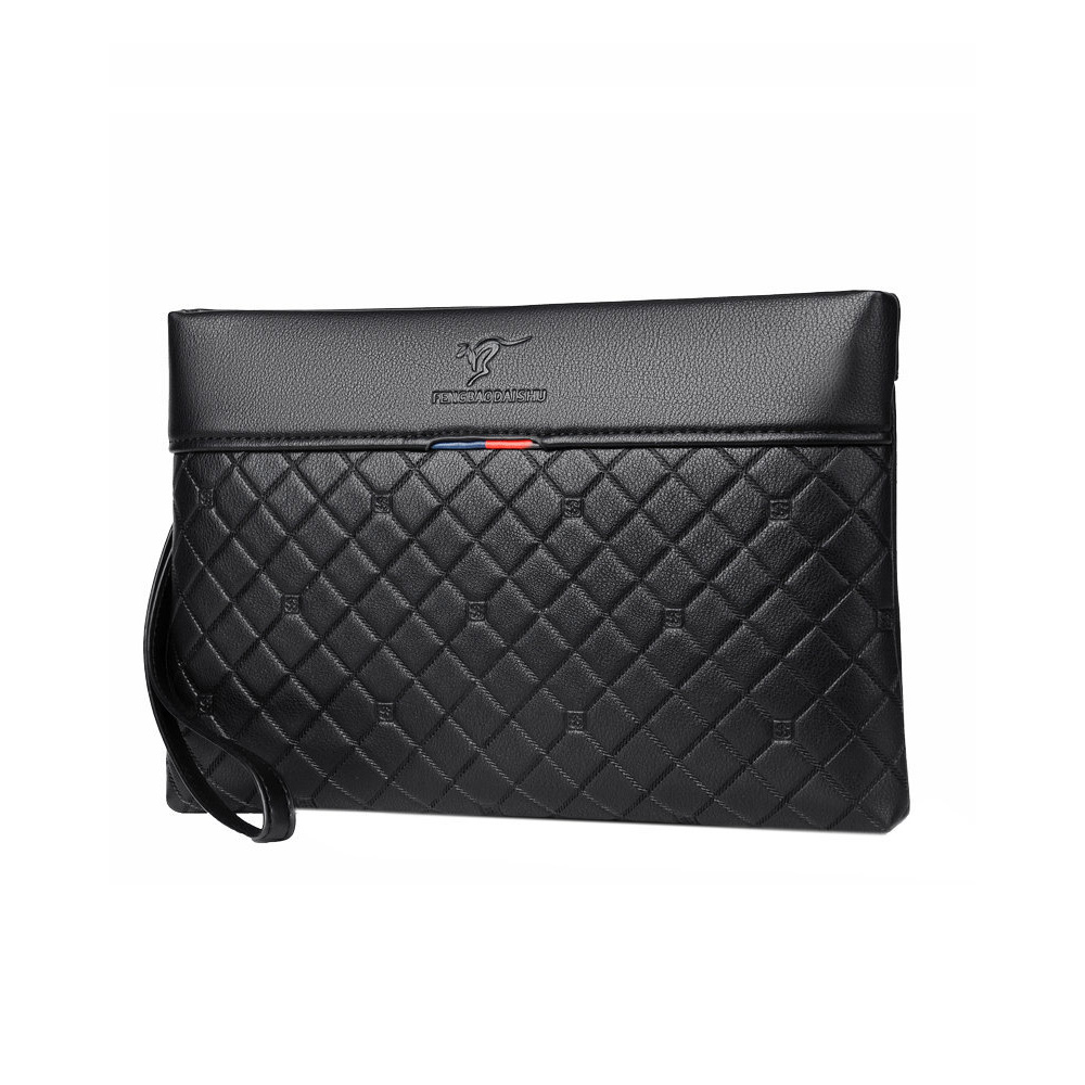 Whatna クラッチ・セカンドバッグ クラッチバッグ メンズ A4サイズ対応 ファイルバッグ 封筒袋 レザー 革セカンドポーチ 大容量 紳士用 男性用 手持ちバッグ 結婚式 冠婚葬祭 クラッチポーチ ブラウン ブラック 全2色-1