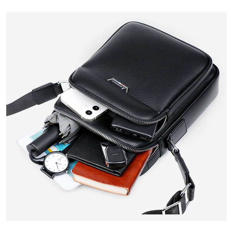 Whatna 牛革 ショルダーバッグ メンズ 3way斜め掛け胸バッグ 手提げバッグ セカンドバッグ 手持げバッグ 厚 手 レザー Ipad 9.7収納可カジュアル フォーマル ビジネス 通学 通勤 結婚式 肩掛けバッグ 自転車かばん プレゼント男性-8