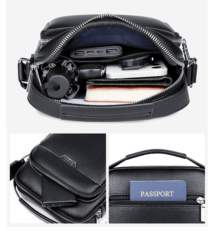 Whatna 牛革 ショルダーバッグ メンズ 3way斜め掛け胸バッグ 手提げバッグ セカンドバッグ 手持げバッグ 厚 手 レザー Ipad 9.7収納可カジュアル フォーマル ビジネス 通学 通勤 結婚式 肩掛けバッグ 自転車かばん プレゼント男性-7