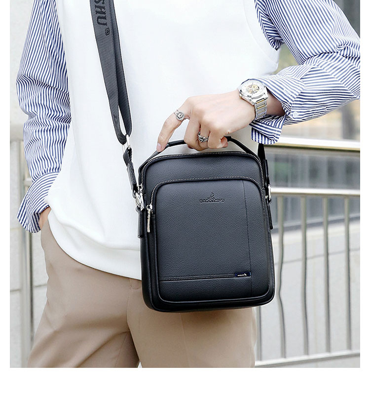 Whatna 牛革 ショルダーバッグ メンズ 3way斜め掛け胸バッグ 手提げバッグ セカンドバッグ 手持げバッグ 厚 手 レザー Ipad 9.7収納可カジュアル フォーマル ビジネス 通学 通勤 結婚式 肩掛けバッグ 自転車かばん プレゼント男性-8