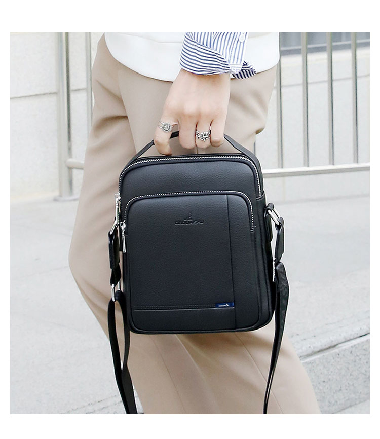 Whatna 牛革 ショルダーバッグ メンズ 3way斜め掛け胸バッグ 手提げバッグ セカンドバッグ 手持げバッグ 厚 手 レザー Ipad 9.7収納可カジュアル フォーマル ビジネス 通学 通勤 結婚式 肩掛けバッグ 自転車かばん プレゼント男性-7