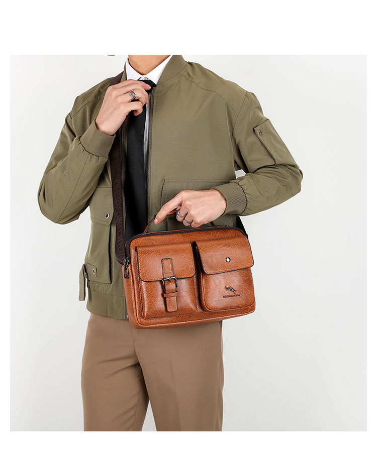 Whatna 革 ショルダーバッグ メンズ 3way 斜め掛け胸バッグ 手提げバッグ 手持げバッグ セカンドバッグ Ipad 10.5収納可 横型 カジュアル フォーマル ビジネス 通学 通勤 肩掛けバッグ 自転車かばん プレゼント男性3981-5