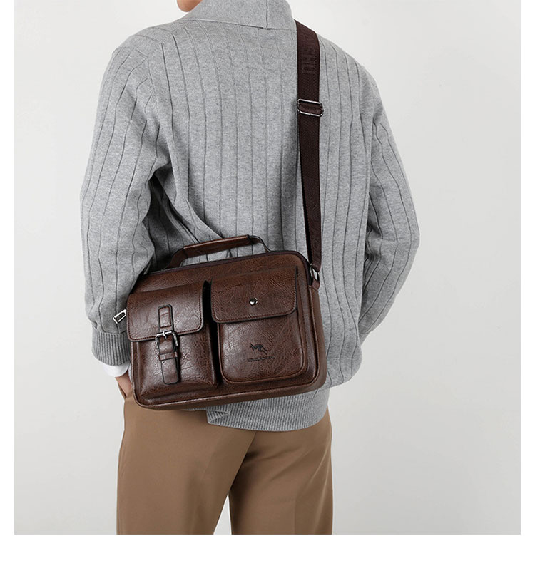 Whatna 革 ショルダーバッグ メンズ 3way 斜め掛け胸バッグ 手提げバッグ 手持げバッグ セカンドバッグ Ipad 10.5収納可 横型 カジュアル フォーマル ビジネス 通学 通勤 肩掛けバッグ 自転車かばん プレゼント男性3981-6