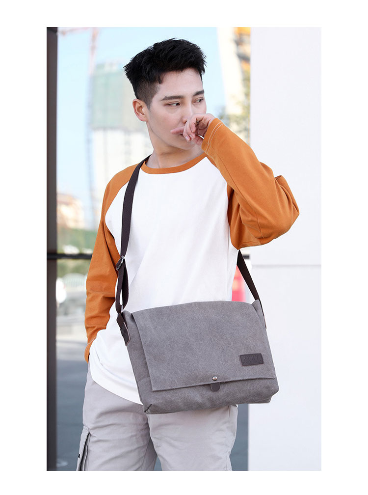 Whatna ショルダーバッグ メンズ 斜め掛け ボディーバッグ 胸バッグ肩掛け ワンショルダー バッグ メッセンジャーバッグ 帆布 大容量 A4 IpadAir13.3収納可 男女兼用-14