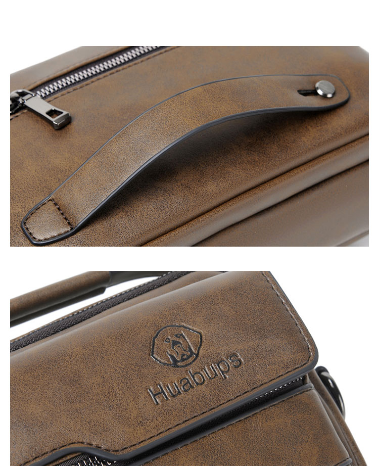 Whatna 革ミニショルダーバッグ メンズ 3way 斜め掛け胸バッグ 手提げバッグ 手持げバッグ セカンドバッグ イヤホン穴付 キーリング付 カード6枚収納可2室仕切 カジュアル フォーマル ビジネス 通学 通勤 肩掛けバッグ 自転車かばん プレゼント男性-7