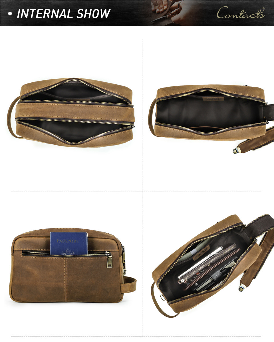 Whatna 2way 天然 牛 革 ミニセカンドバッグ メンズ クラッチ バッグ 化粧バッグ 化粧ケース 厚手 本革 レザー カジュアル フォーマル 冠婚葬祭 結婚式 バッグ 化粧ポーチ 紳士用 男性用 MC1030-9