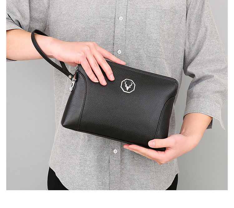 Whatna 2way 天然 牛革 セカンドバッグ メンズ クラッチ バッグ 手持ちバッグ 小銭入 お札入れ カード6枚収納パスワードロックボタン 付本革B5 ipad9.7収納可 ビジネス カジュアル フォーマル 冠婚葬祭 結婚式 二次会 披露宴バッグ 黑-9