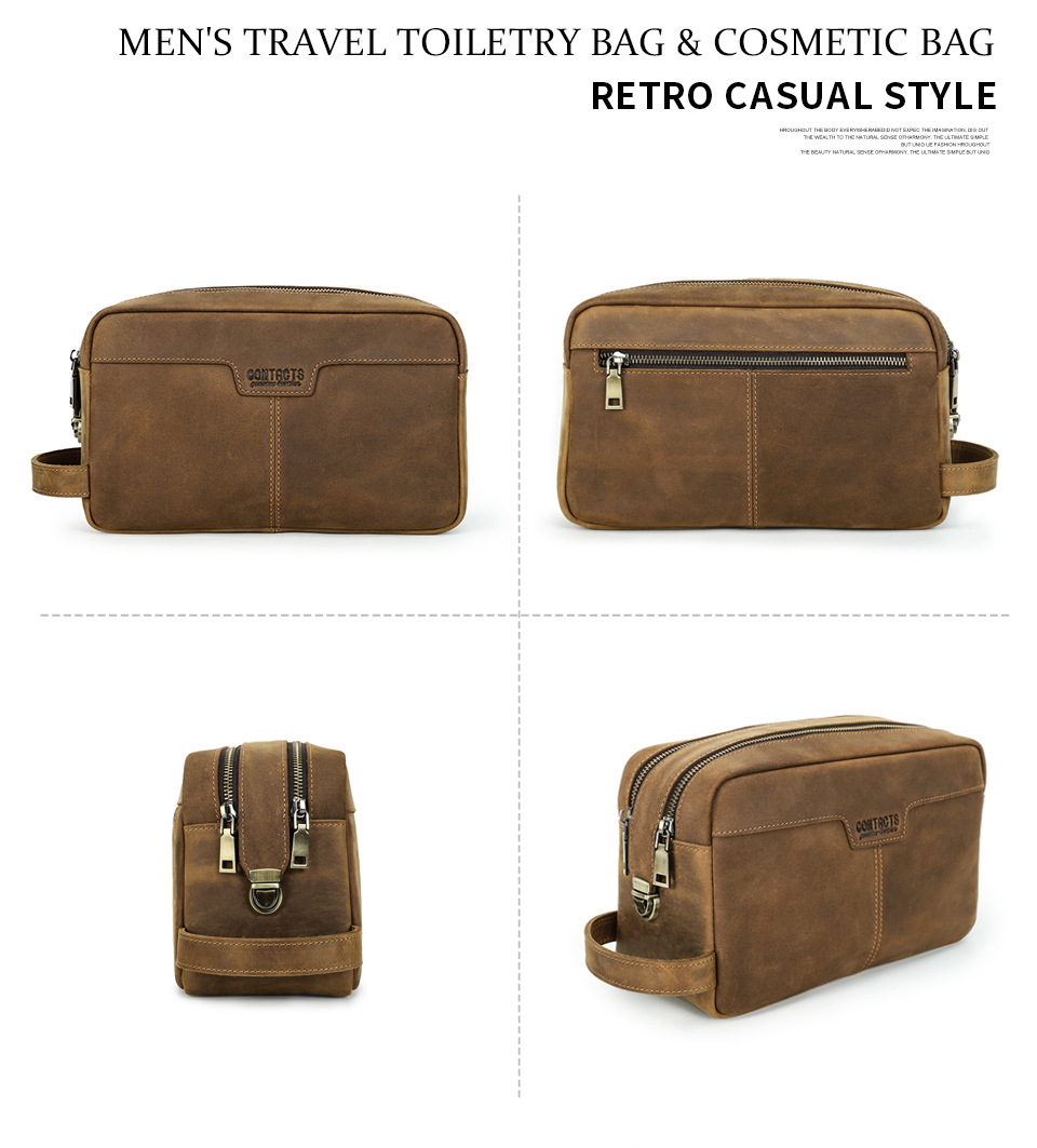 Whatna 2way 天然 牛 革 ミニセカンドバッグ メンズ クラッチ バッグ 化粧バッグ 化粧ケース 厚手 本革 レザー カジュアル フォーマル 冠婚葬祭 結婚式 バッグ 化粧ポーチ 紳士用 男性用 MC1030-8