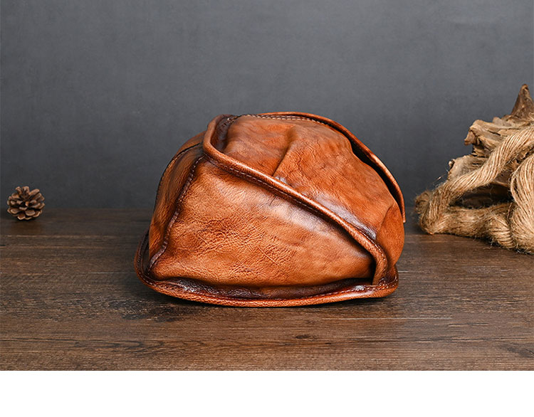 Whatna アンティーク風合い鞣し天 然牛 革 斜めがけ ボディバッグ ワンショルダー メンズ 左右付け替え可能 本革 厚手 レザーXB016-4